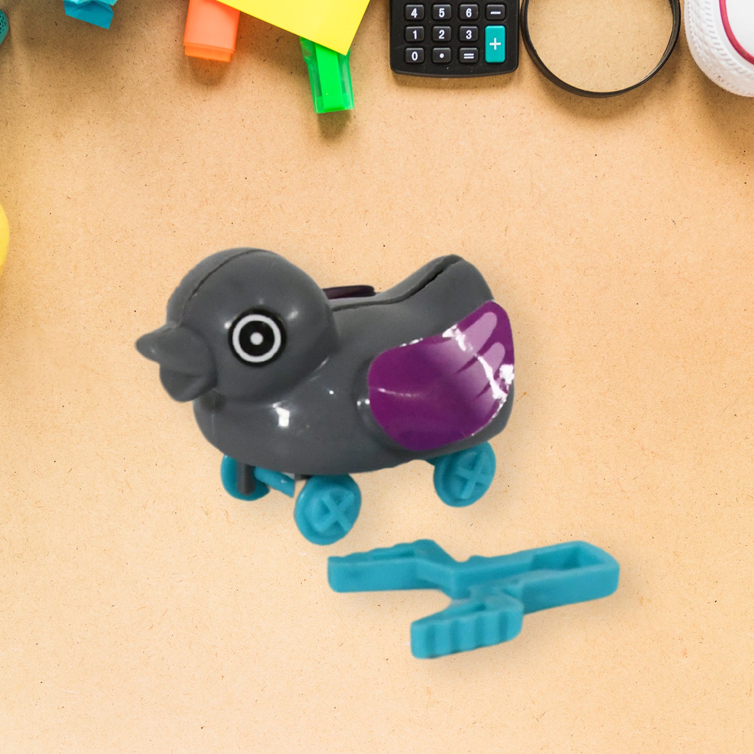 Small Push Back Duck Toy Ejectable Spring Tail Duck Small Diy Duck Toy - LootFaat