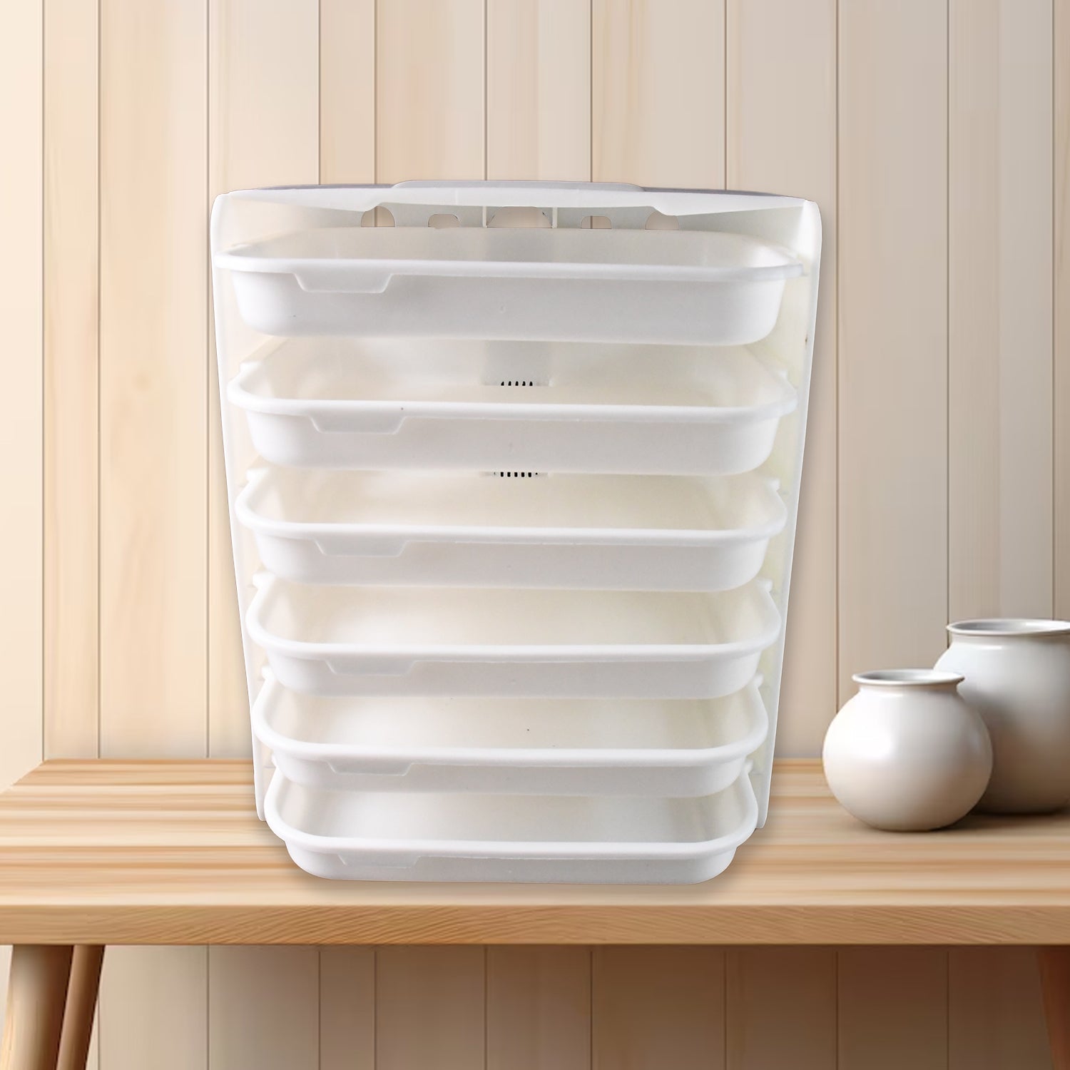 Plastic 6 Layer Wall-mounted Food Organizer Rack (1 Set) - LootFaat