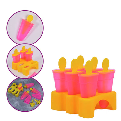 Kulfi Maker Moulds Set Plastic Homemade Kulfi Mould 6pcs Set For Freezer Use - second image