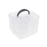 2644 3-tier 18 Sections Transparent Stackable Adjustable Compartment Slot Plastic Craft Storage Box