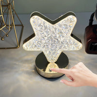 Star Shape Crystal Diamond Lamp Cordless Luxury Lamp With Usb Rechargeable 3-way Dimmable  Touch Control Decorative Nightstand Lamp For Bedroom Living Room Party Restaurant Decor (1 Pc ) - LootFaat