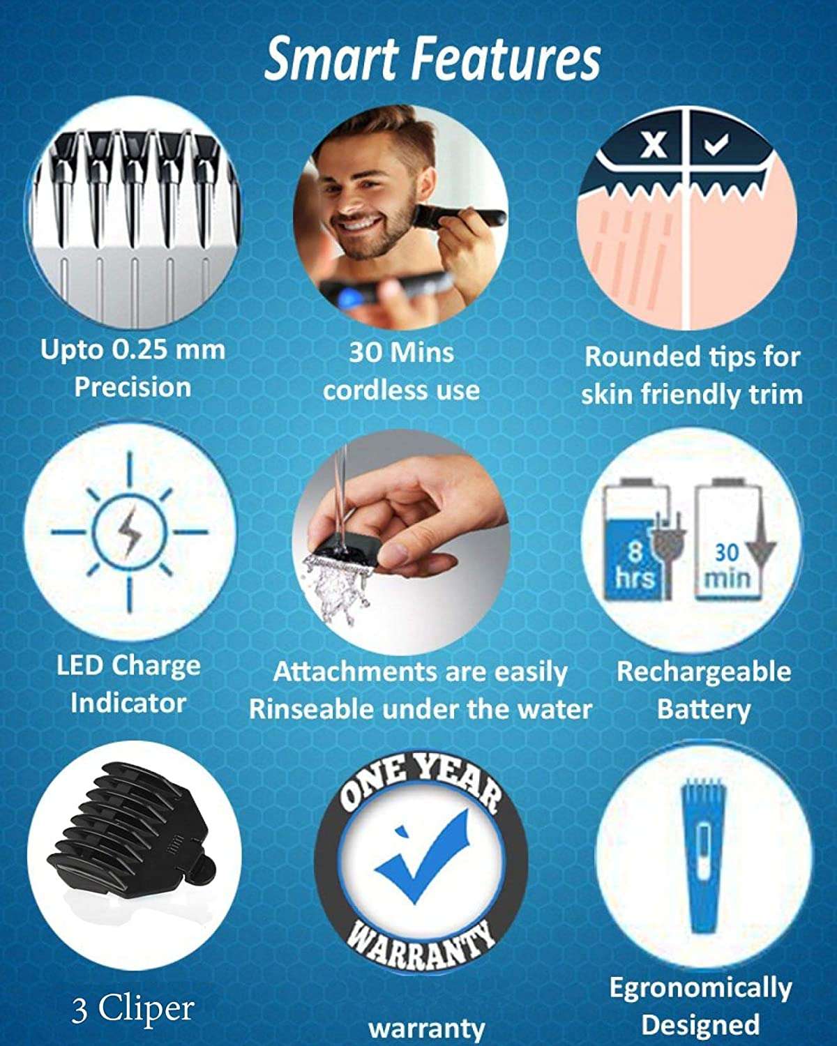 Ns-216 Rechargeable Cordless Hair And Beard Trimmer For Mens - LootFaat