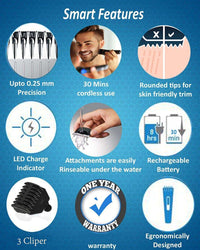Ns-216 Rechargeable Cordless Hair And Beard Trimmer For Mens - LootFaat
