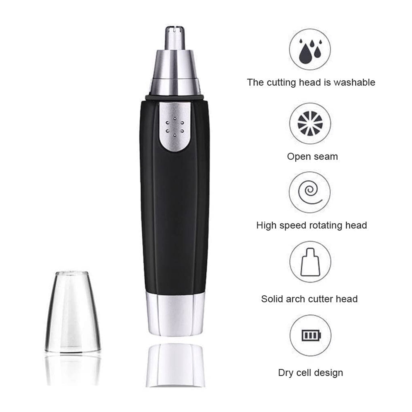 Professional Ear & Nose Hair Trimmer - Heavy Duty Steel Clipper