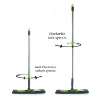 Microfiber Flat Floor Mop - 360° Rotating Head, Telescopic Handle - Wet & Dry Cleaning