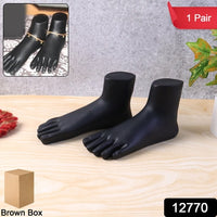 Premium Black Foot Mannequin Display Stand (1 Pair)