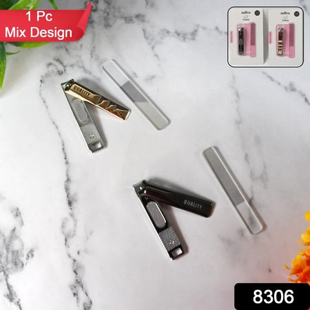 Cute Nail Clipper With Nail Catcher Nail File - Stainless Steel (1 Pc) - LootFaat