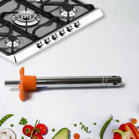 2 In 1 Kitchen Combo Lighter Stainless Steel Durable Gas Lighter With Vegetable Cutter Peeler For Kitchen Steel Gas Lighter (2 Pc Set) - LootFaat
