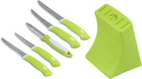 Stainless Steel Knife  Peeler Set With Stand - 6 Pcs - LootFaat