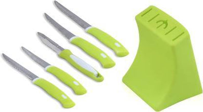 6-Piece Stainless Steel Knife & Peeler Set with Stand