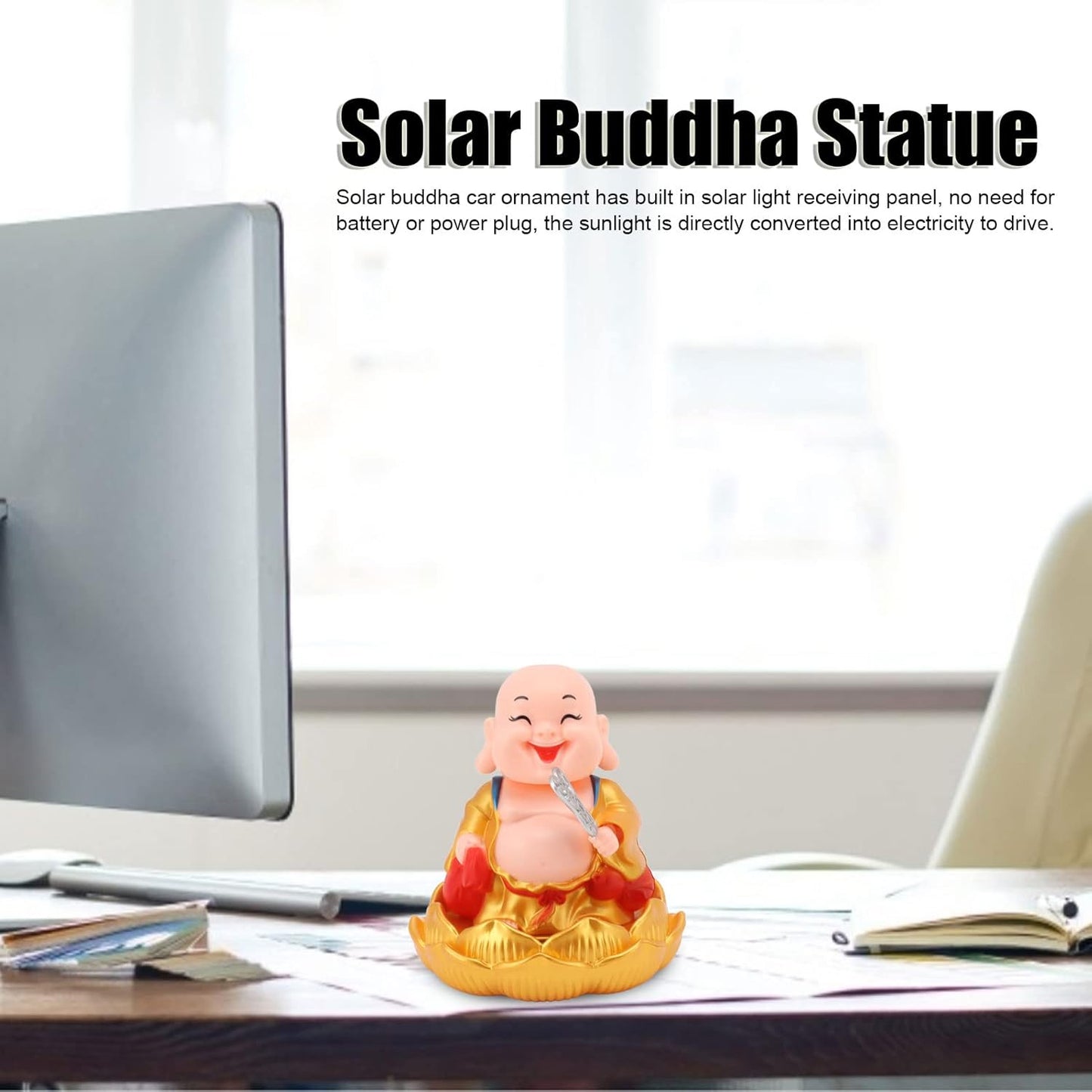 Solar Power Moving Buddha Car Ornament (1 Pc) - LootFaat