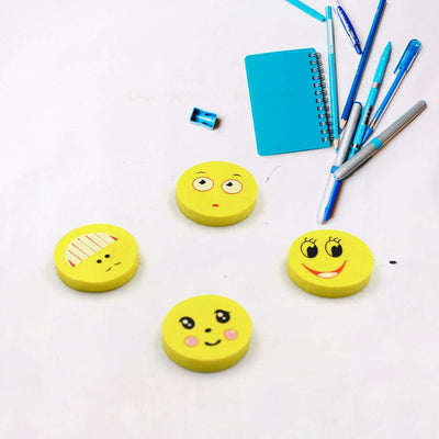 Emoji Erasers - 4 Pack Cute Smile Face Rubber Erasers for Kids, Party Favors, School Supplies - second image