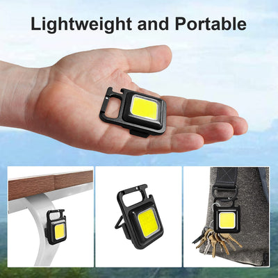 Mini Rechargeable Keychain Flashlight - 800 Lumens, 4 Modes