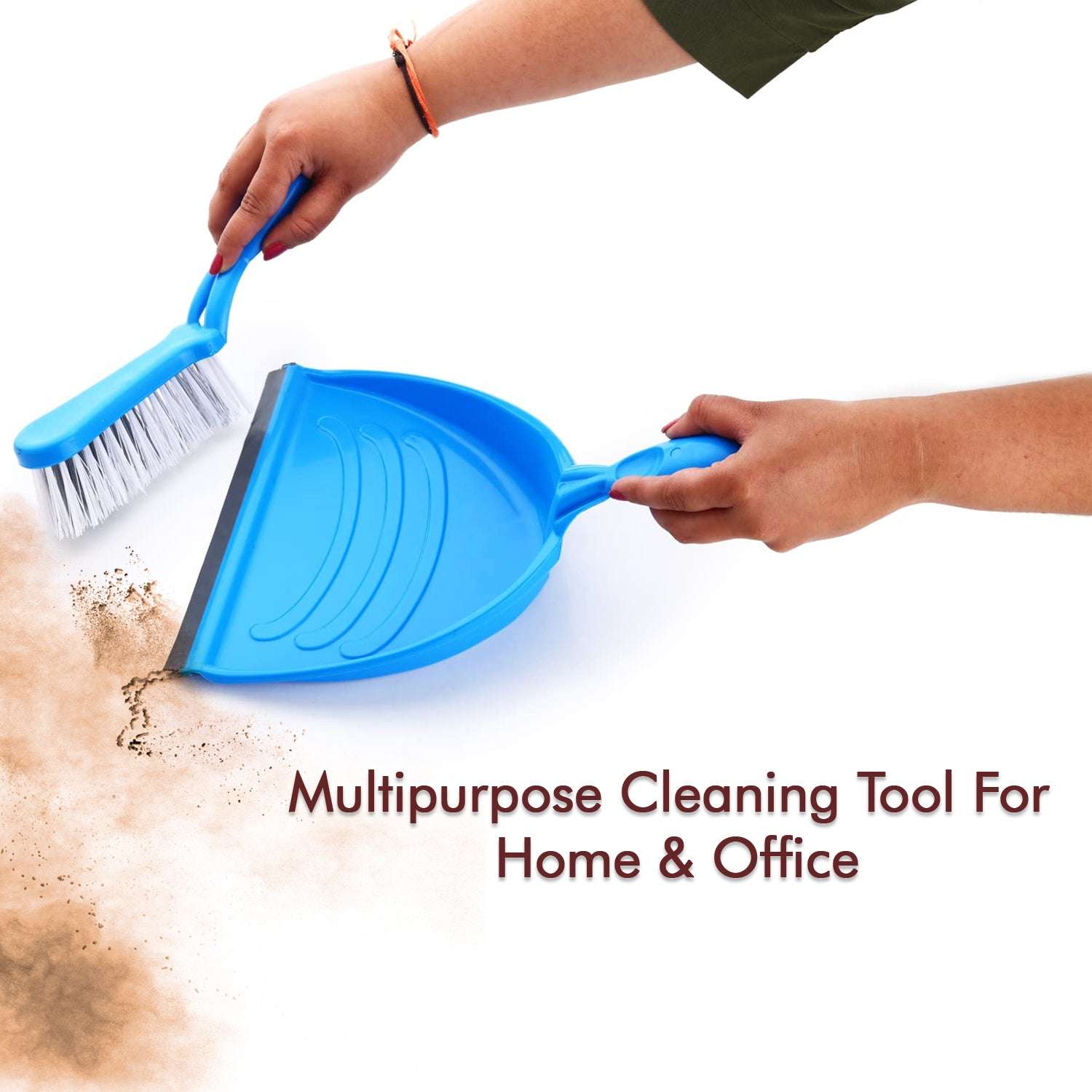 Dustpan Set With Brush Dust Collector Pan With Long Handle Supadi Multipurpose Dust Collector Cleaning Utensil Flat Scoop Handheld Sweeping Up And Carrying Container - LootFaat