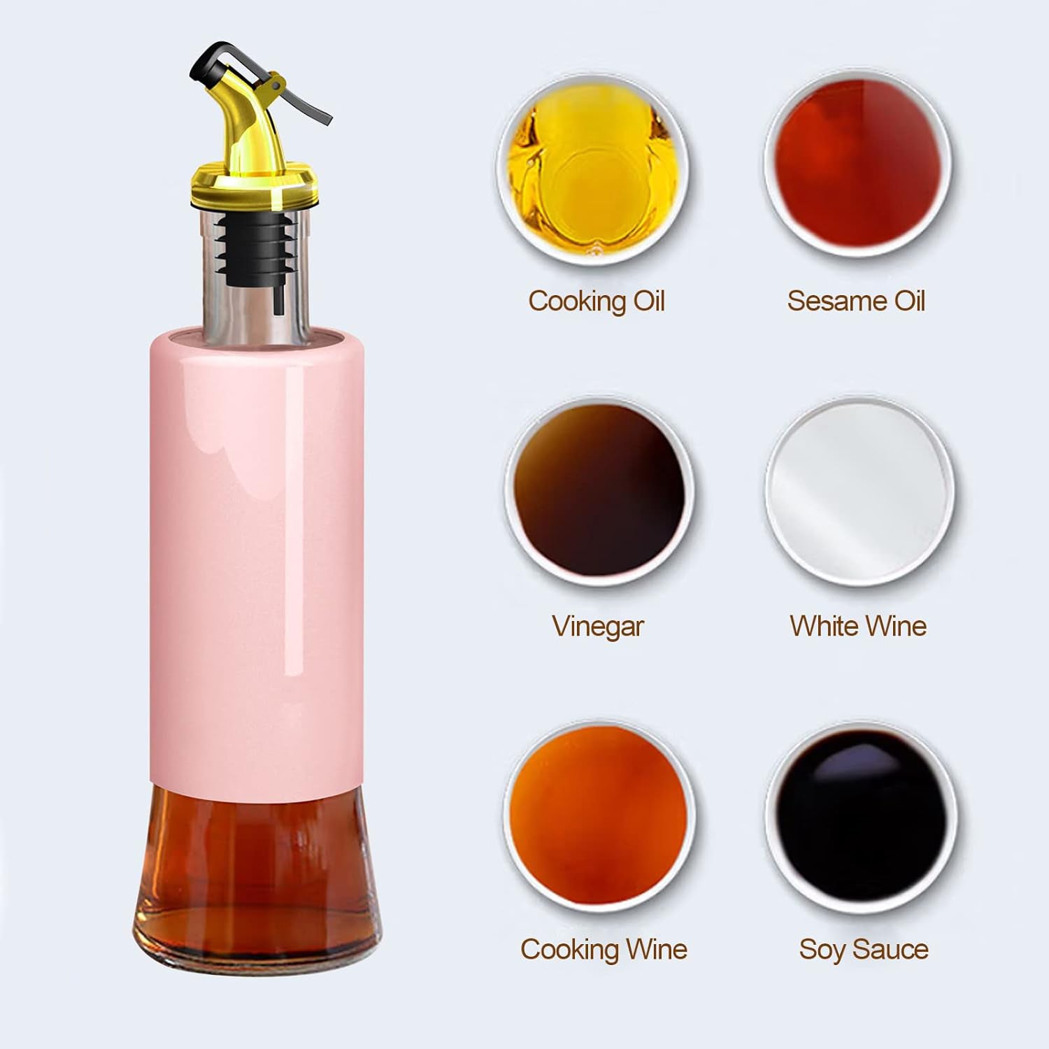 300 Ml Olive Oil Dispenser Bottle Leakproof Condiment Glass Container Non- Drip Spout Soy Sauce Vinegar Cruet Bottle For Kitchen Cooking Bbq Fry For Kicthen Home (300 Ml) - LootFaat