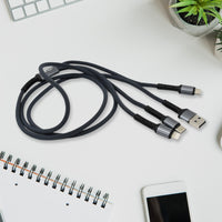 3 In 1 Multi Super Fast Charging Cable (1 Pc  1200 Mm) - LootFaat