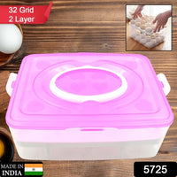 2layer 32 Grid Egg Tray With Lid Egg Carrier Holder For Refrigerator Camping Food Storage Container With Handle (1 Pc ) - LootFaat