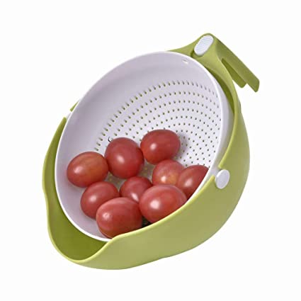 Multi-functional Washing Fruits And Vegetables Bowl  Strainer With Handle - LootFaat