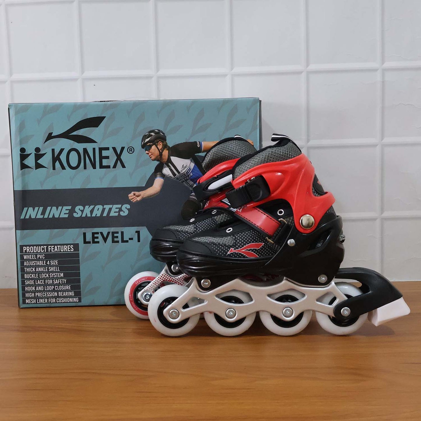 Professional Adjustable Inline Skates (Medium) - PU Wheels, Aluminum Frame & Triple Safety Closure for Kids & Adults