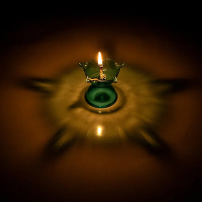 Colourful Reflection Diya Combo Plastic Candle Cup With Multi Shape (4 Pcs Set) - second image