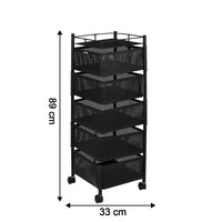 5 Layer Multipurpose Kitchen Storage Trolley With Wheels