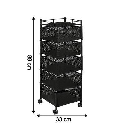 5 Layer Multipurpose Kitchen Storage Trolley With Wheels - second image