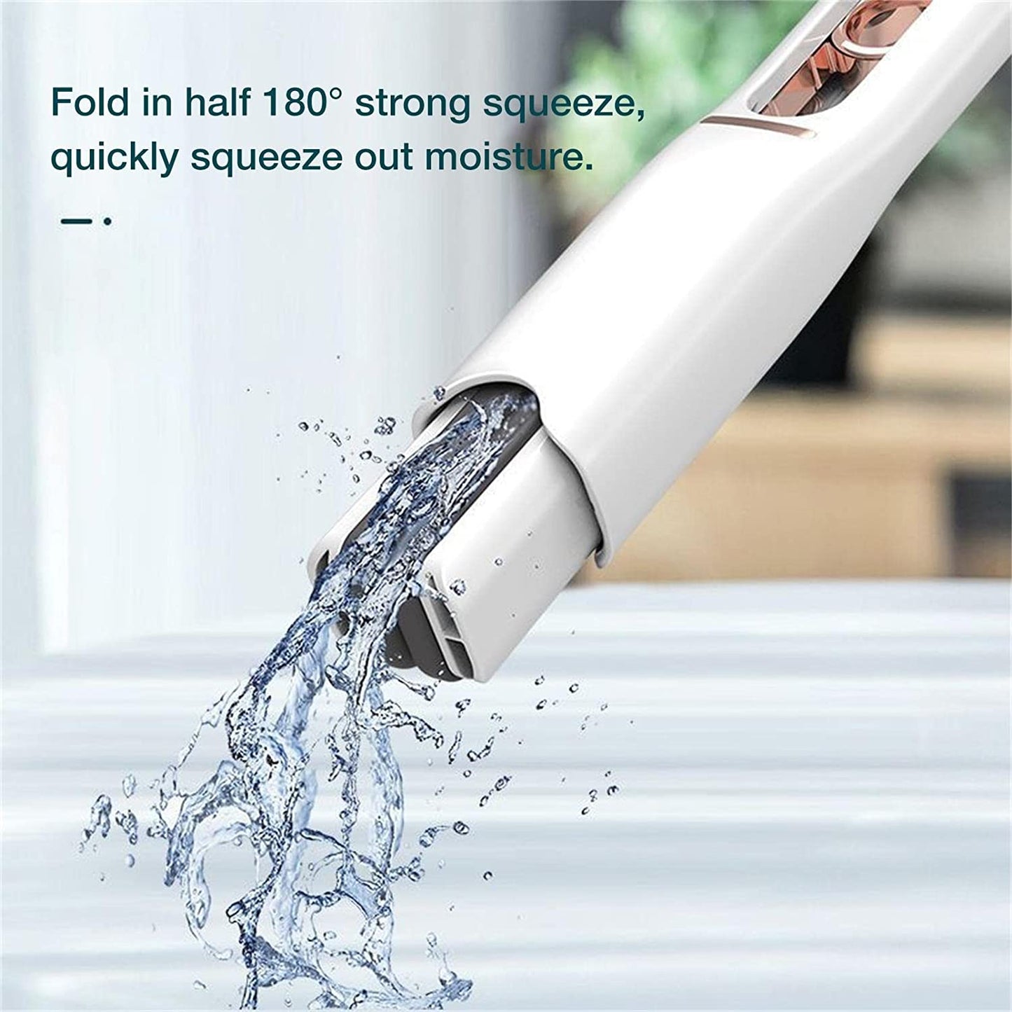 Portable Self-squeeze Short Mop Mini Hand Wash-free Strong Absorbent Mop With 1 Cotton Head Cleaning Sponge For Bathroom Kitchens Table - LootFaat