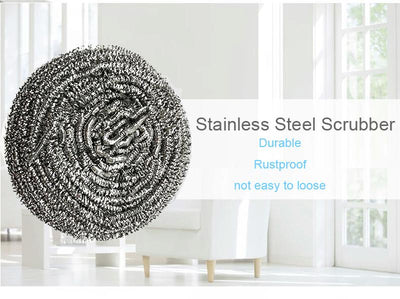 Round Shape Stainless Steel Scrubber (Pack Of 6) - second image