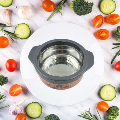 Casserole Box For Food Searving Inner Steel Insulated Casserole Hot Pot Flowers Printed Chapati Box For Roti Kitchen (Approx 2500 Ml) - second image