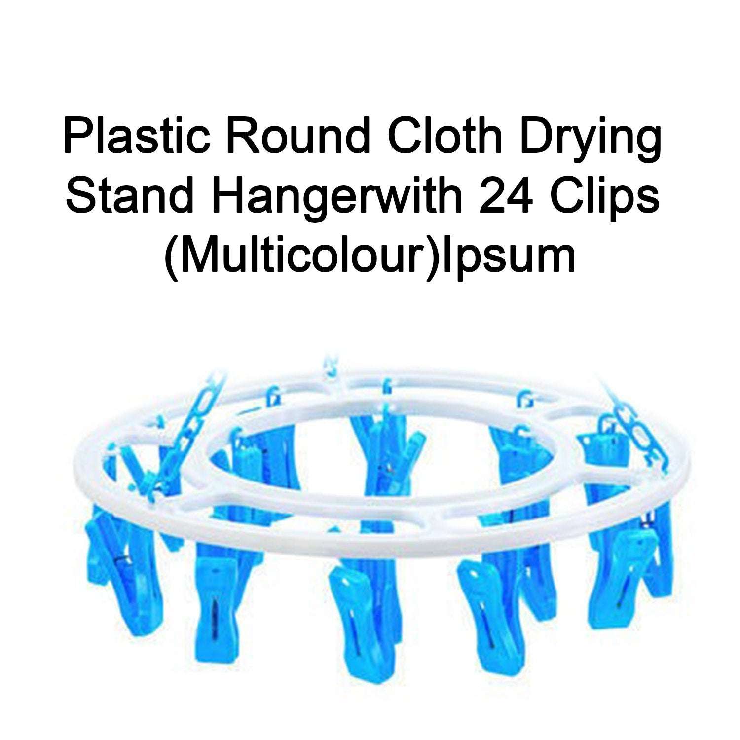 Plastic Round Cloth Drying Stand Hanger With 24 Clips (Multicolour) - LootFaat