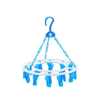 Plastic Round Cloth Drying Stand Hanger With 24 Clips (Multicolour) - LootFaat