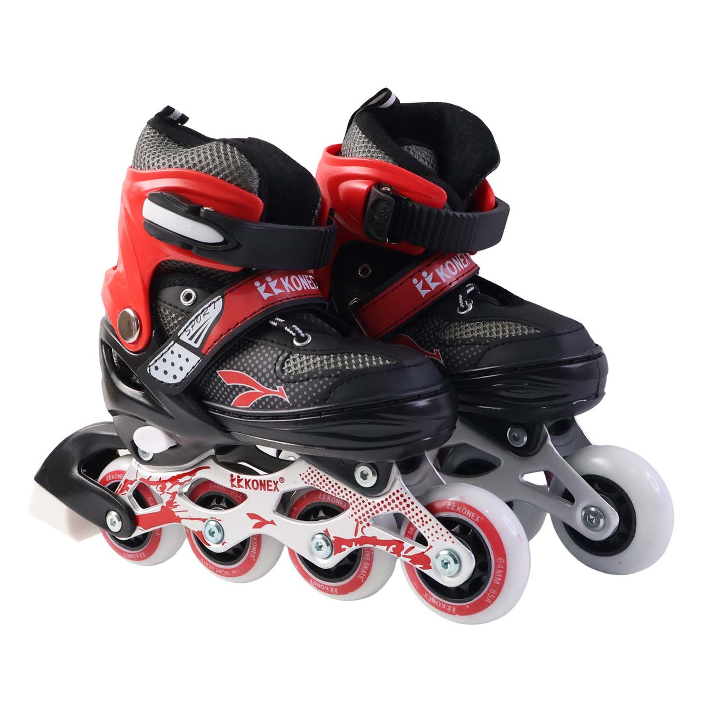 Professional Adjustable Inline Skates (Medium) - PU Wheels, Aluminum Frame & Triple Safety Closure for Kids & Adults