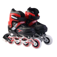 Professional Adjustable Inline Skates (Medium) - PU Wheels, Aluminum Frame & Triple Safety Closure for Kids & Adults