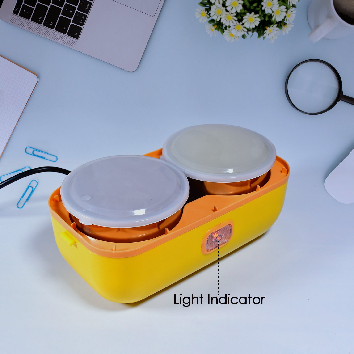 2layer Electric Lunch Box For Office Portable Lunch Warmer With Removable 4 Stainless Steel Container. - LootFaat
