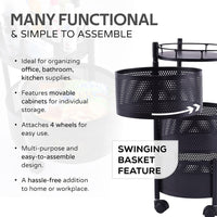 Metal Round High Quality Kitchen Trolley With Wheels (3 Layer  1 Pc) - LootFaat