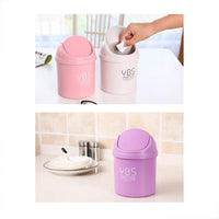 Mini Trash Can With Lid Small Tiny Trash Bin (18x13 Cm  1 Pc) - LootFaat