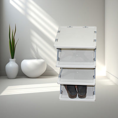 Smart Shoe Rack Shoes Stand Multifunctional Entryway Foldable  Collapsible Door Shoe Rack Free Standing Heavy Duty Plastic Shoe Shelf Storage Organizer Narrow Footwear Home (1 Pc 4 Layer 6 Layer 8 Layer) - second image