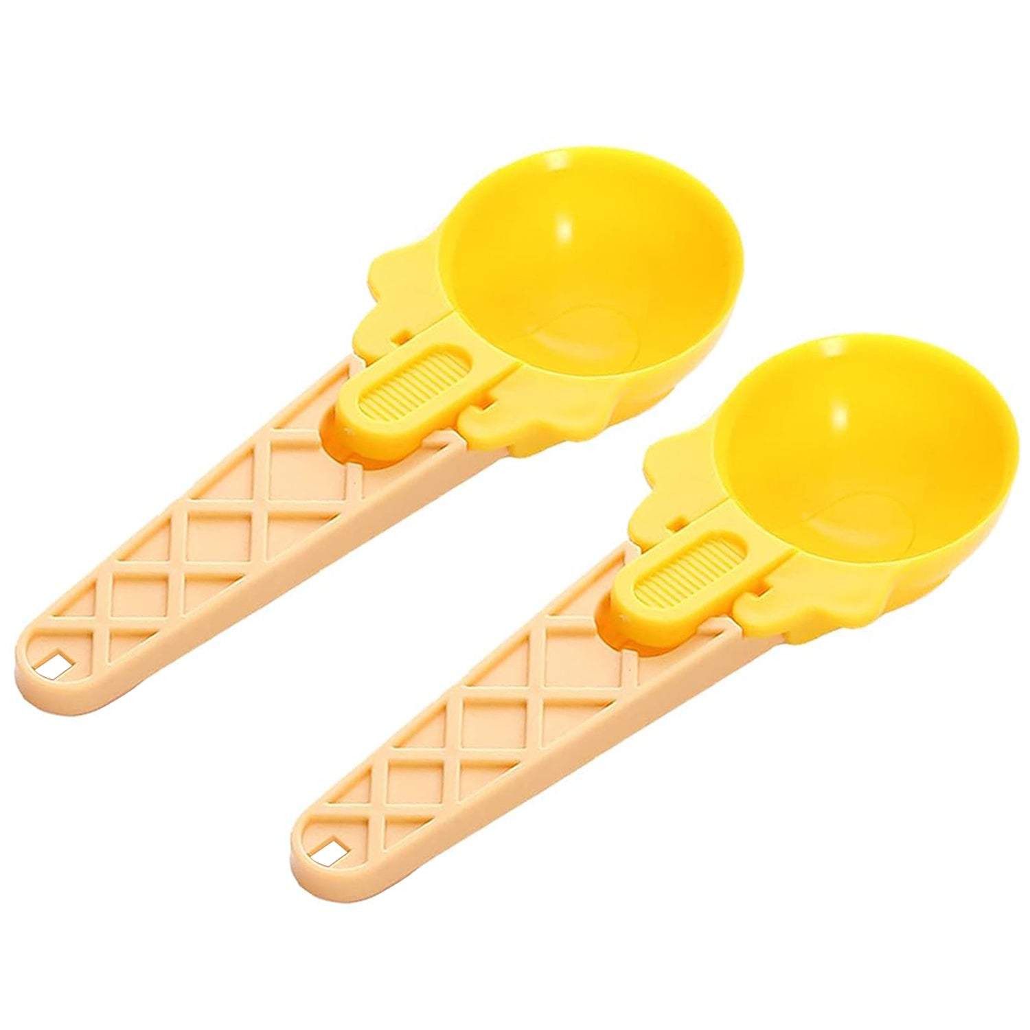 Ice Cream Spoons 2pcs Plastic Water Melon Scoopers With Trigger Dipper And Adults For Summer Party Ice Cream Scoop Food Serving Spoon Kitchen Tools Ice Cream Digging Spoon Household Spoons Cupcake Spoons Aps Fruit Ball Player (2 Pc) - LootFaat