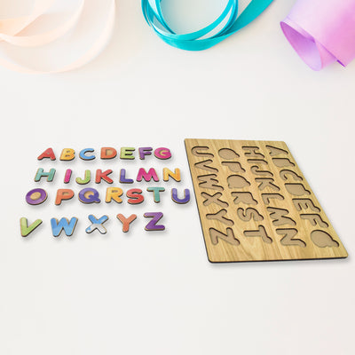 Wooden ABC Puzzle Board - Alphabet & Shape Learning Toy - second image