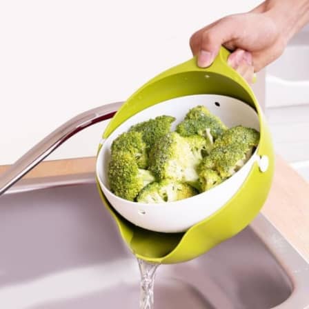 Multi-functional Washing Fruits And Vegetables Bowl  Strainer With Handle - LootFaat