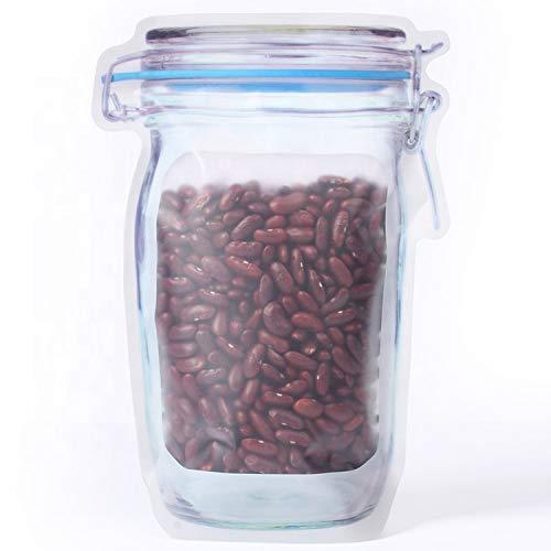 Reusable Airtight Seal Plastic Food Storage Mason Jar Zipper (1000ml) - LootFaat