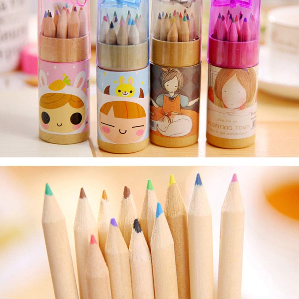 12 Colouring Pencils Kids Set Pencils Sharpener Mini Drawing Colored Pencils With Sharpener Kawaii Manual Pencil Cutter Coloring Pencil Accessory School Supplies For Kid Artists Writing Sketching - LootFaat