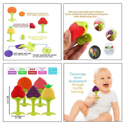 4490 Silicone Fruit Shape Teether Toy Food Grade Silicon Teether Use For Baby  Toddlers  Infants  Children - second image