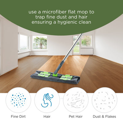Microfiber Flat Floor Mop - 360° Rotating Head, Telescopic Handle - Wet & Dry Cleaning - second image