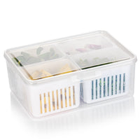 Fridge Storage Container with Drain | Vegetable & Food Organizer (1 Pc)