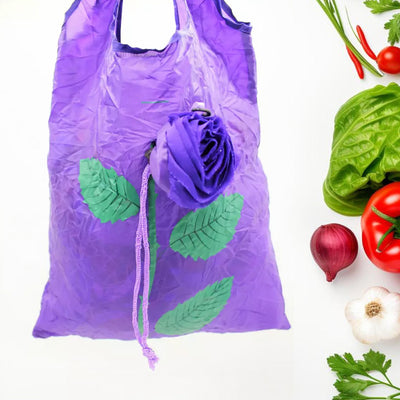 Foldable Bag Cute Rose Shape Cover Reusable Bag Naylon Bag Nylon Shopping Carry Bags Large Reusable Foldable Bag Eco Friendly Shopping Folds To Pocket Size Tote Grocery Shoulder Handbag Travel Bag (1pc) - second image