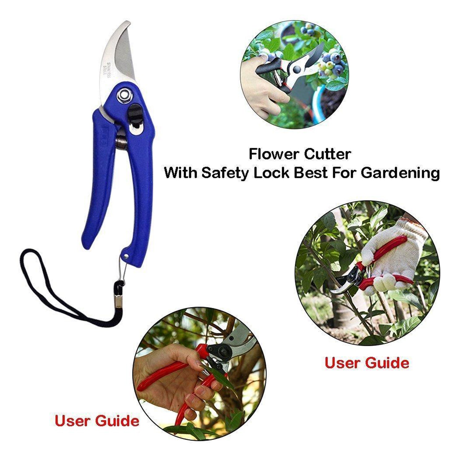 Garden Shears Pruners Scissor For Cutting Branches Flowers Leaves Pruning Seeds - LootFaat