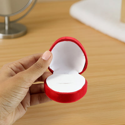 Premium Heart-shaped Velvet Jewellery Ring Box (1 Pc) - second image