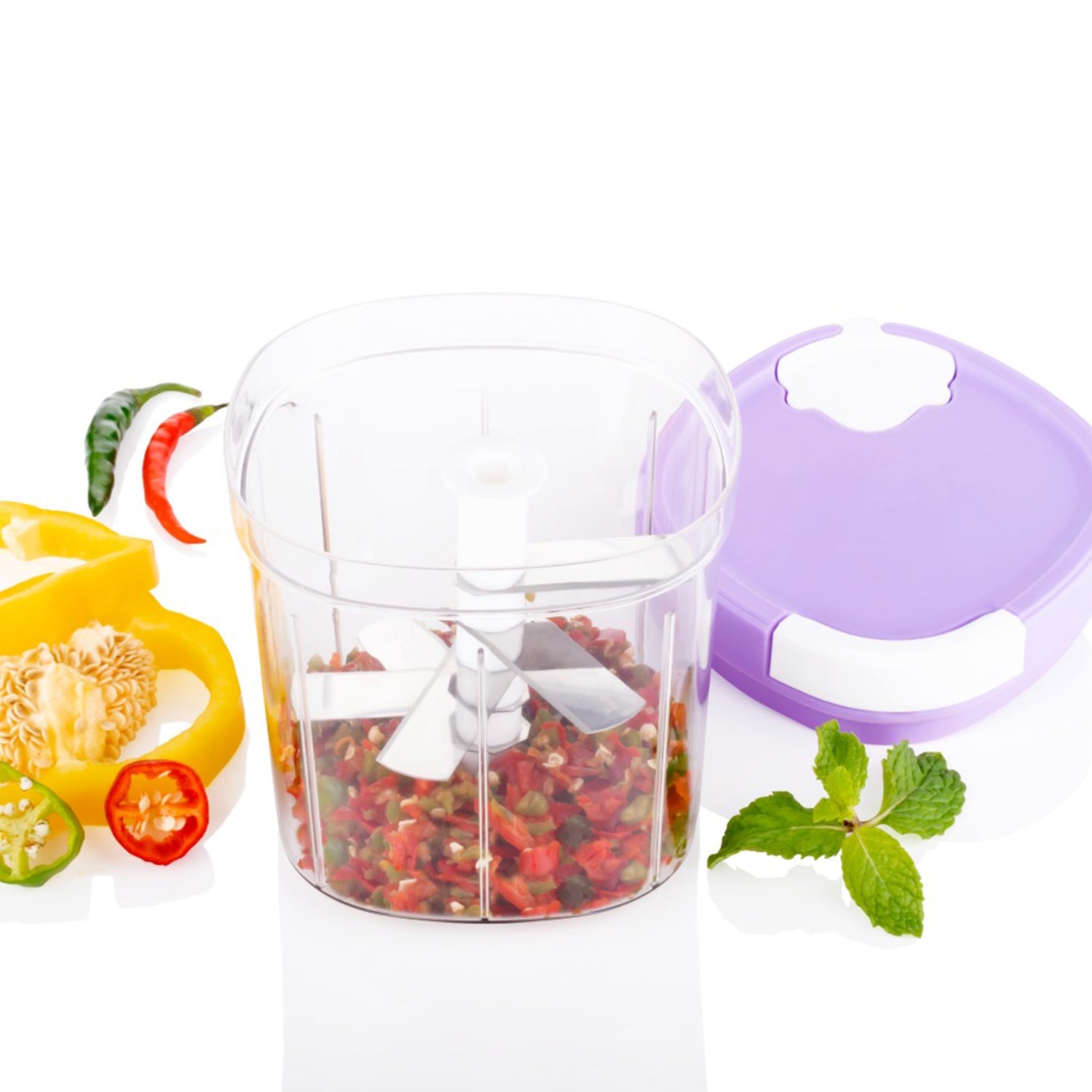 2in1 Handy Chopper And Slicer For Home  Kitchen (600ml Capacity) - LootFaat