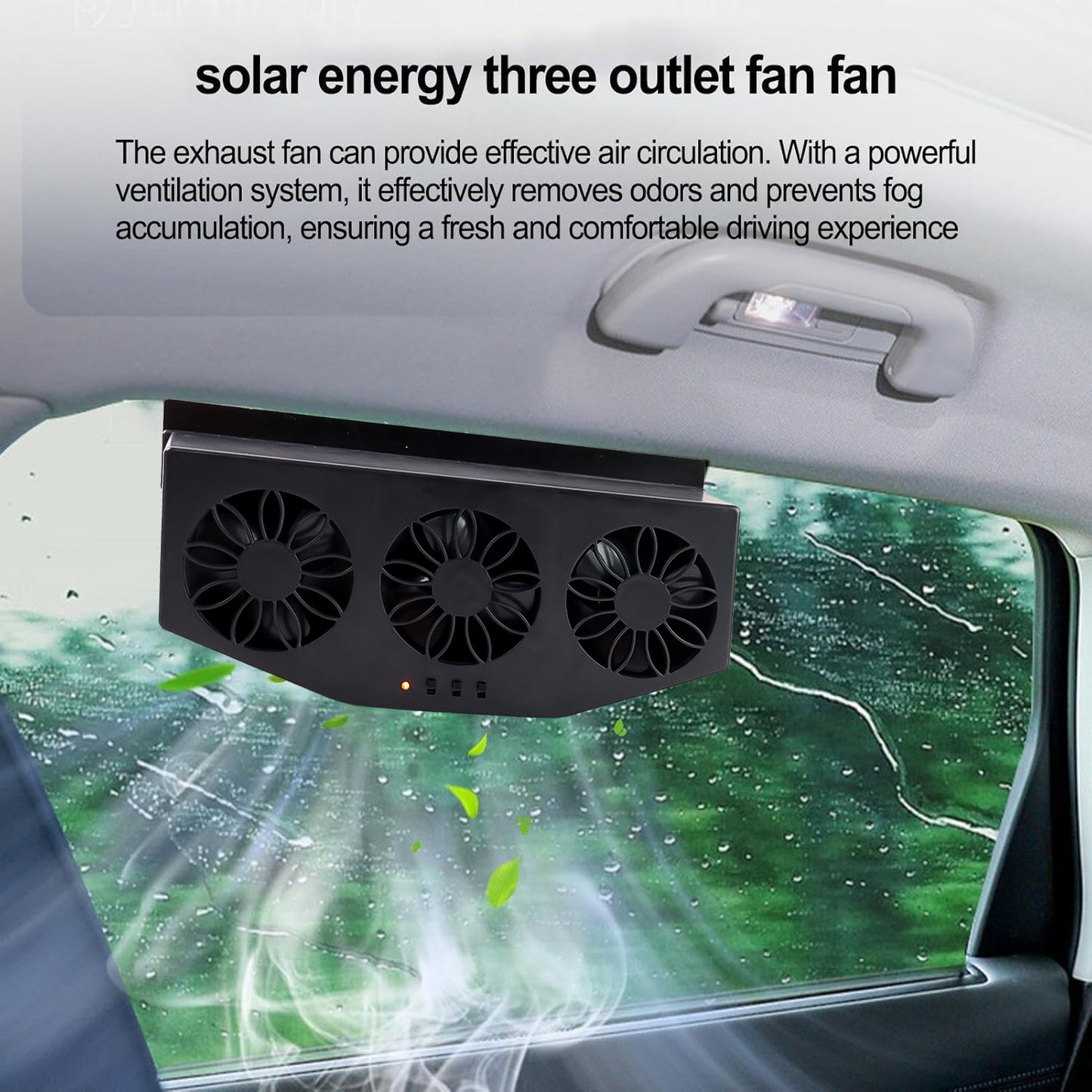 Triple Fan Solar Car Exhaust Fan - Auto Cooling Ventilation System